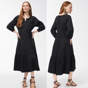 Chicos Poplin Balloon Sleeve Midi Dress